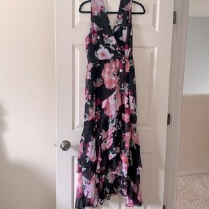 Black and pink floral dress